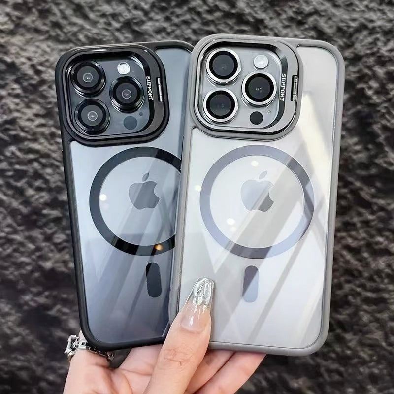 Clear MagSafe Case with Built-In Kickstand & Lens Protector