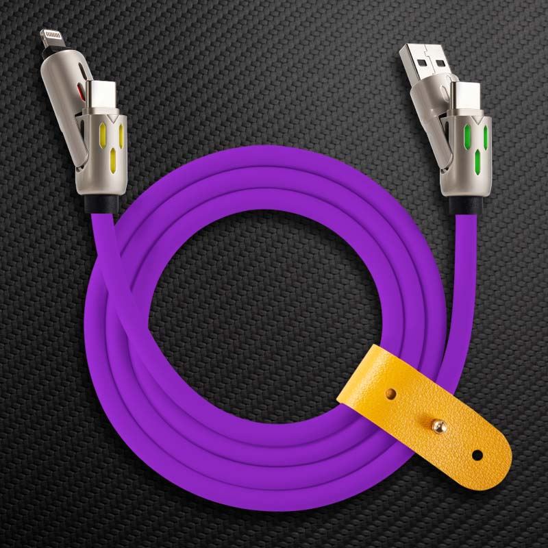 "GlowCharge Pro" 240W 4-in-1 Car Cable with Dynamic Lights