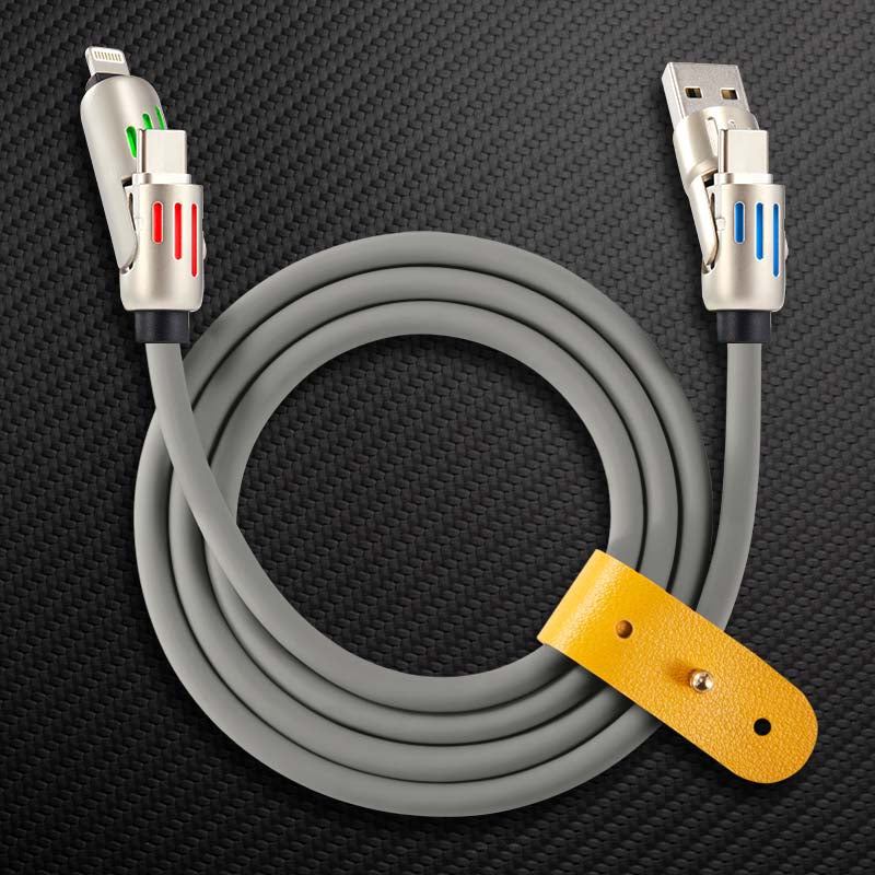 "GlowCharge Pro" 240W 4-in-1 Car Cable with Dynamic Lights