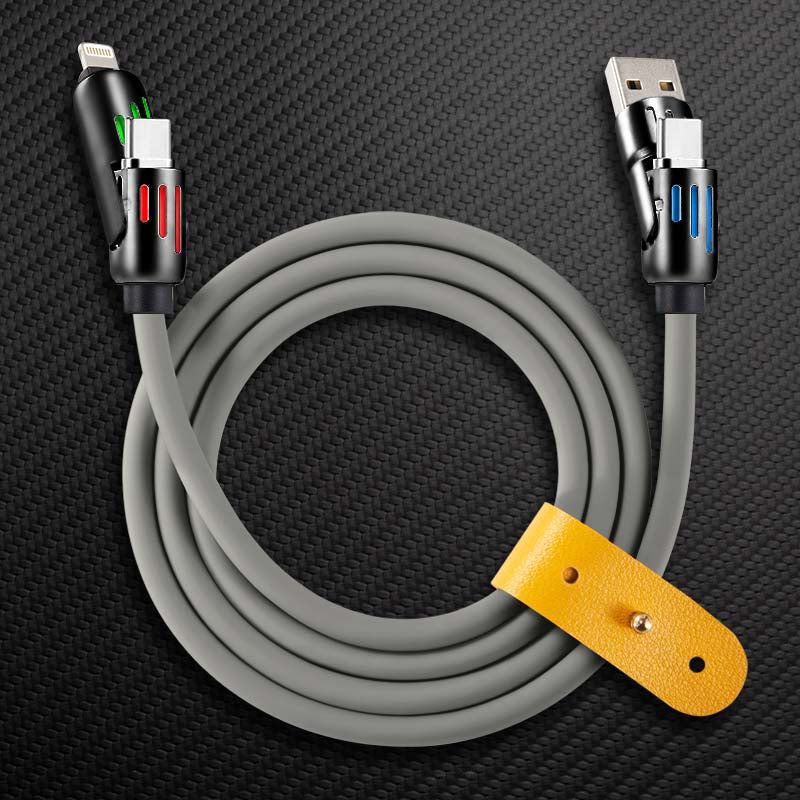 "GlowCharge Pro" 240W 4-in-1 Car Cable with Dynamic Lights