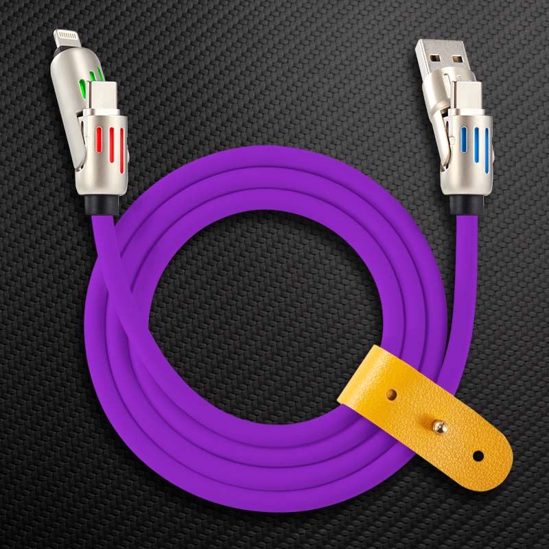 "GlowCharge Pro" 240W 4-in-1 Car Cable with Dynamic Lights