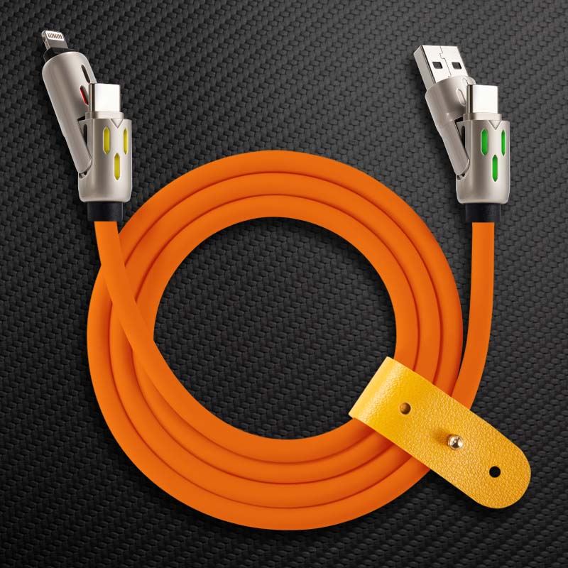 "GlowCharge Pro" 240W 4-in-1 Car Cable with Dynamic Lights