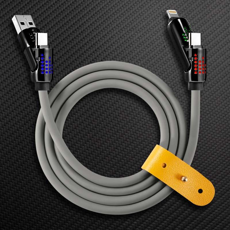 "GlowCharge Pro" 240W 4-in-1 Car Cable with Dynamic Lights